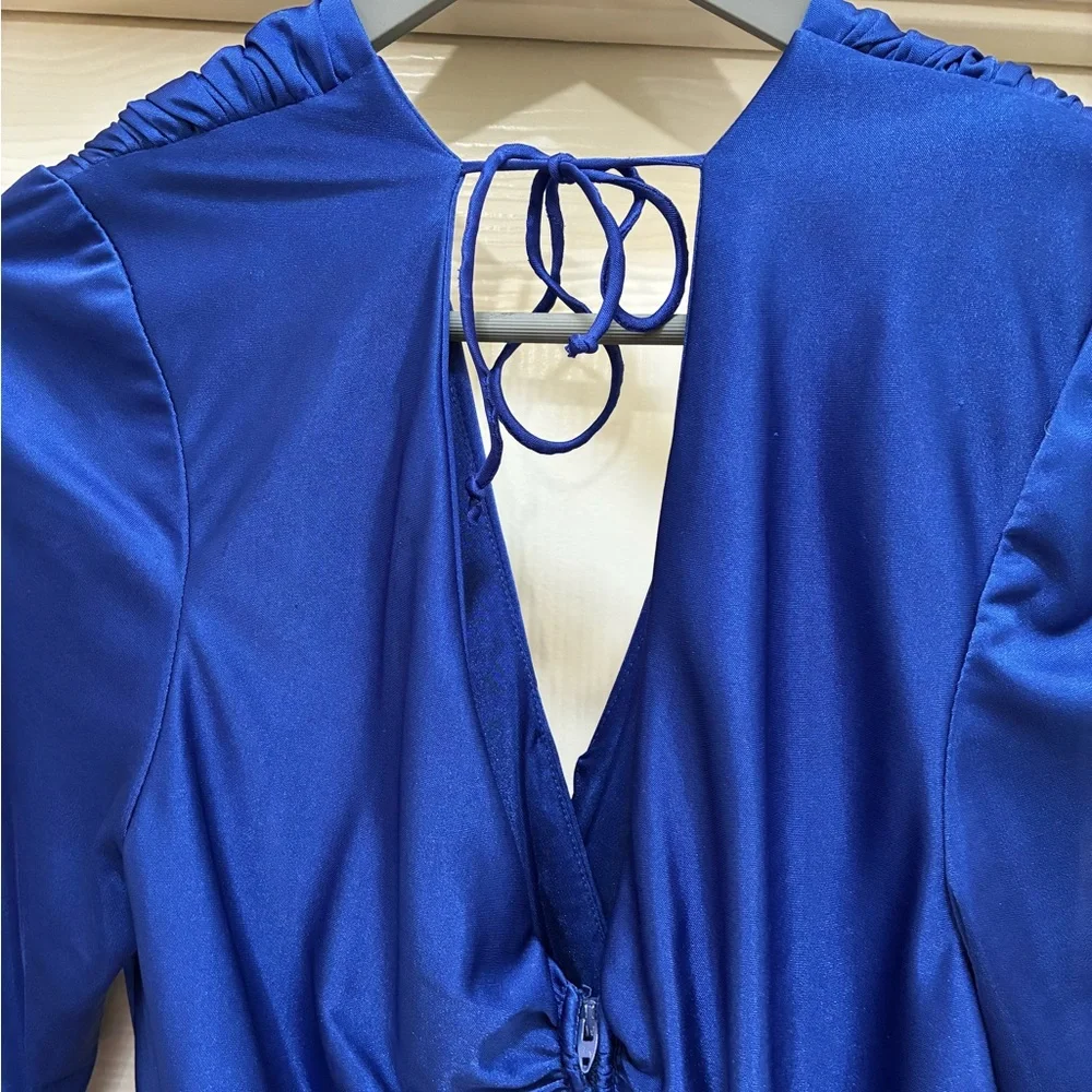 Vintage Long Sleeve Blue Dress - Picture 3 of 8